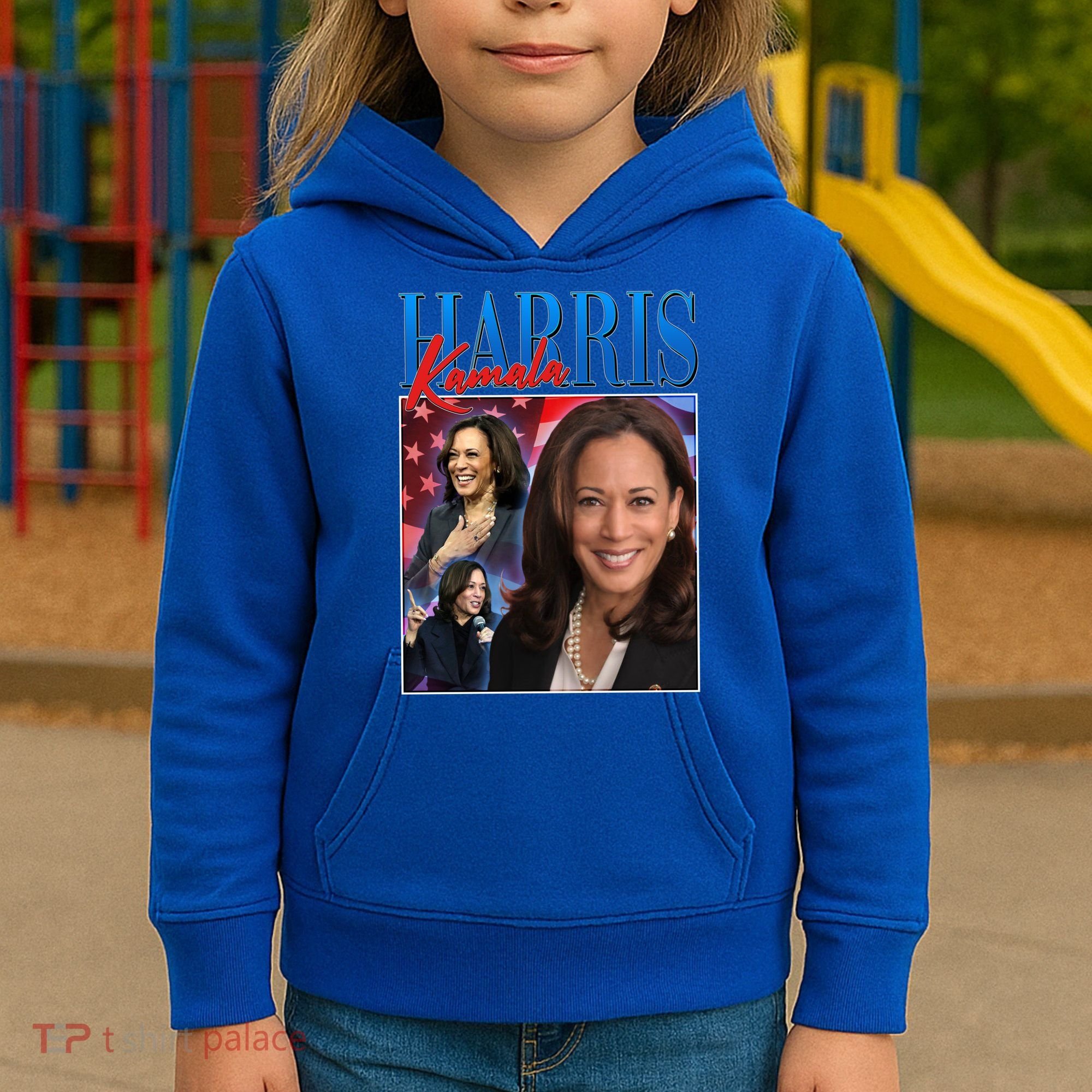 Kamala Harris 2024 Portrait Collage Kids Hoodie