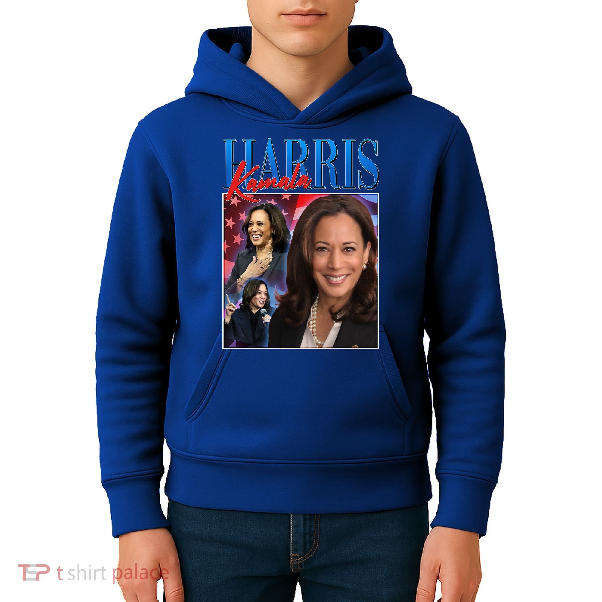 Kamala Harris 2024 Portrait Collage Kids Hoodie