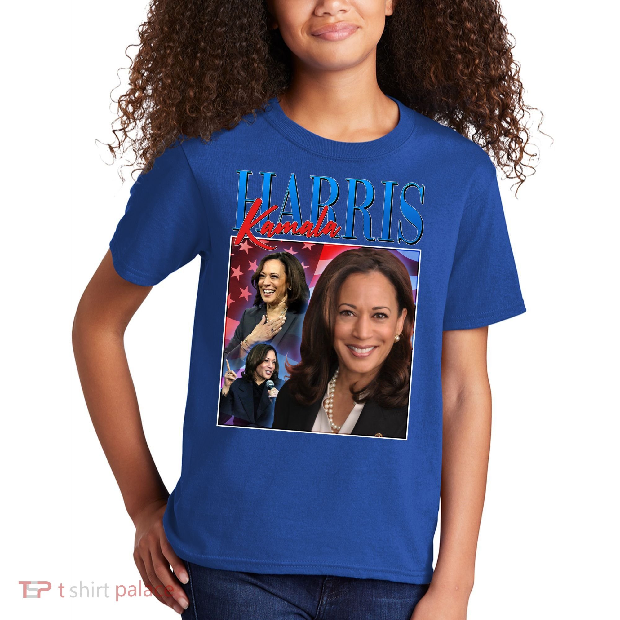 Kamala Harris 2024 Portrait Collage Kids T-Shirt