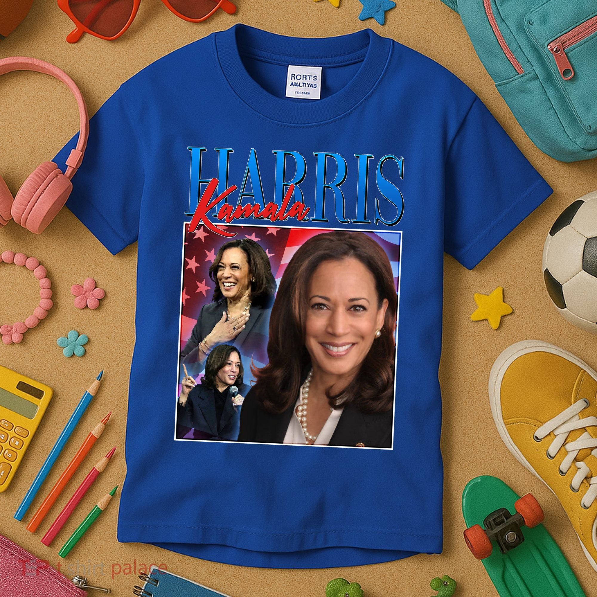 Kamala Harris 2024 Portrait Collage Kids T-Shirt