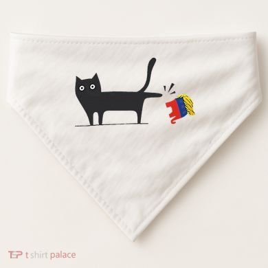 Kamala Harris 2024 Victory Black Cat Vs Gop Elephant USA-Made Doggie Bandana