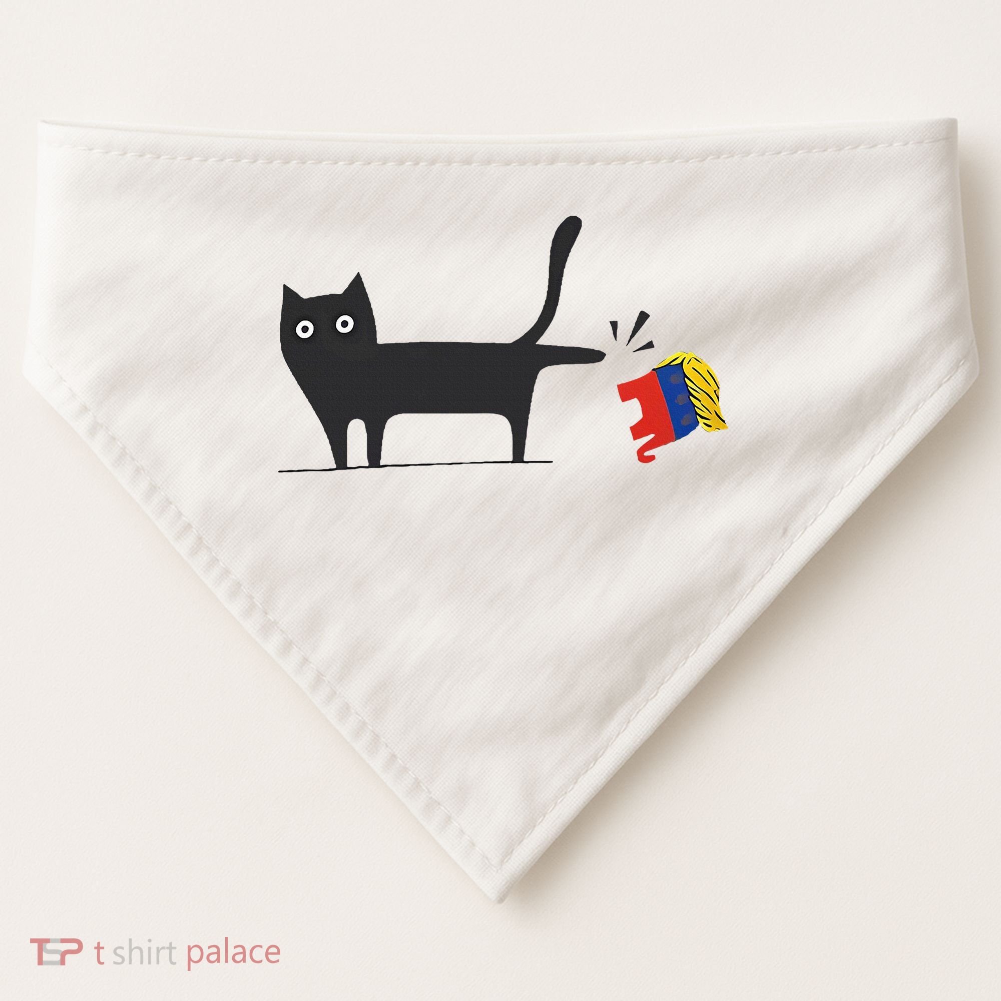 Kamala Harris 2024 Victory Black Cat Vs Gop Elephant USA-Made Doggie Bandana