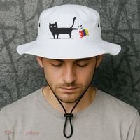 Kamala Harris 2024 Victory Black Cat Vs Gop Elephant Bucket Hat thumb 2