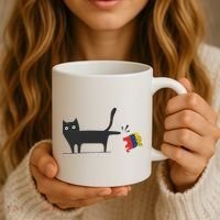 Kamala Harris 2024 Victory Black Cat Vs Gop Elephant Coffee Mug thumb 3