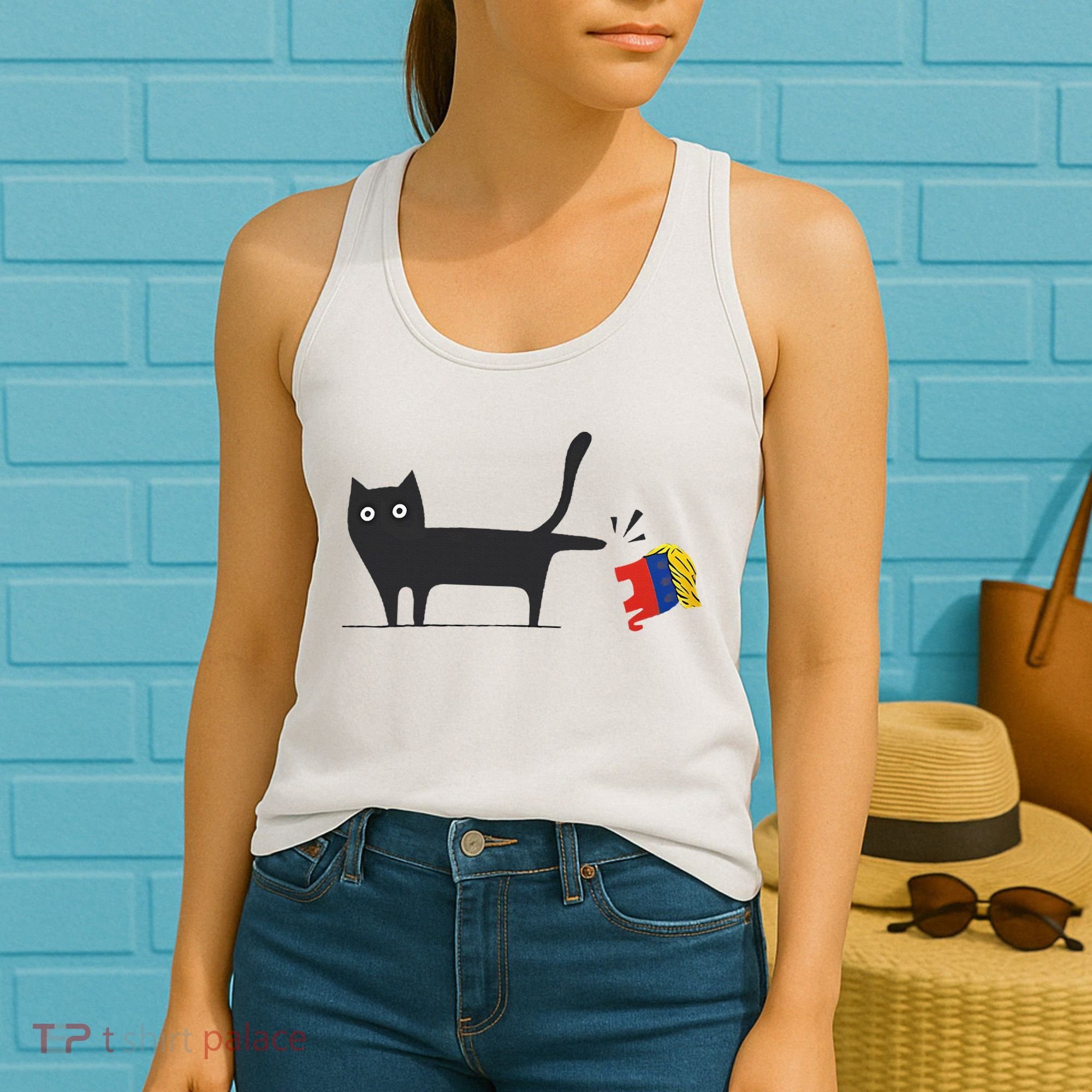 Kamala Harris 2024 Victory Black Cat Vs Gop Elephant Women's Tank Top