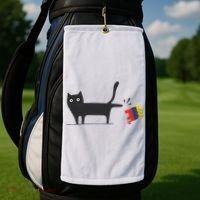 Kamala Harris 2024 Victory Black Cat Vs Gop Elephant Golf Towel thumb 2