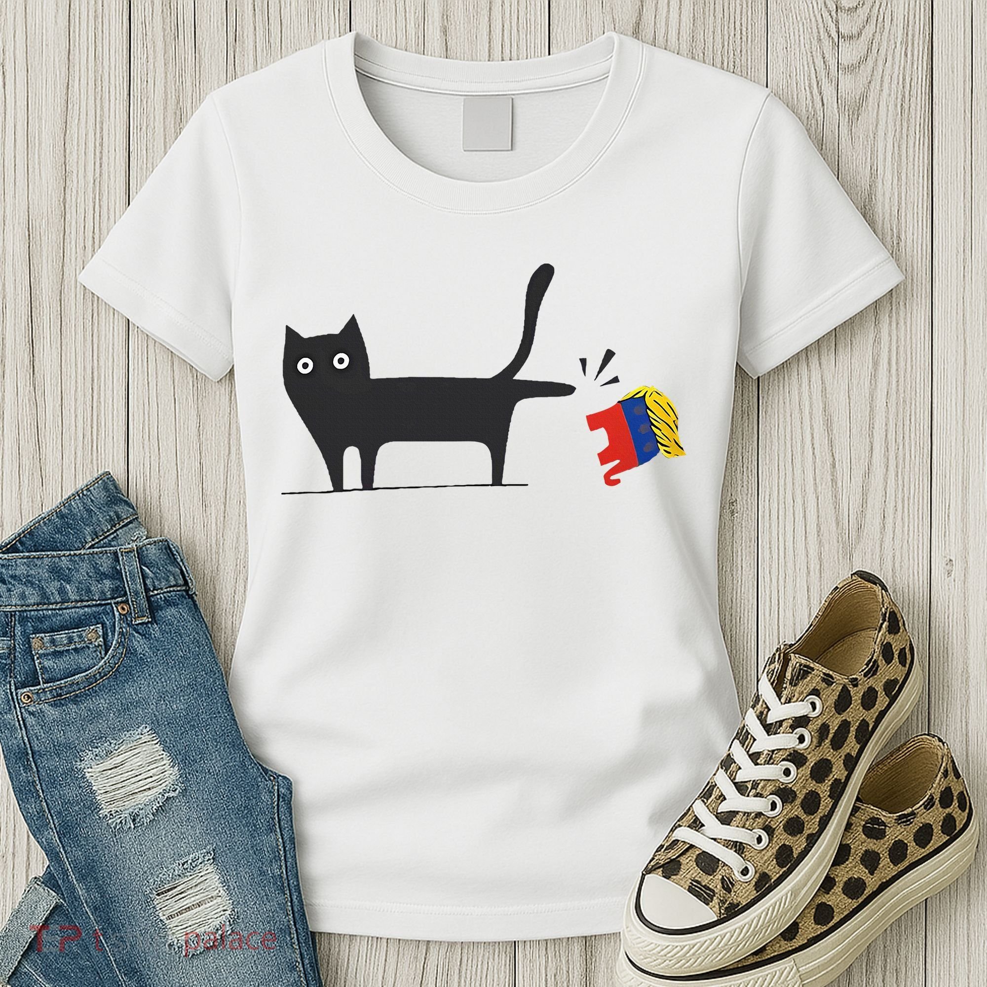 Kamala Harris 2024 Victory Black Cat Vs Gop Elephant Women's T-Shirt