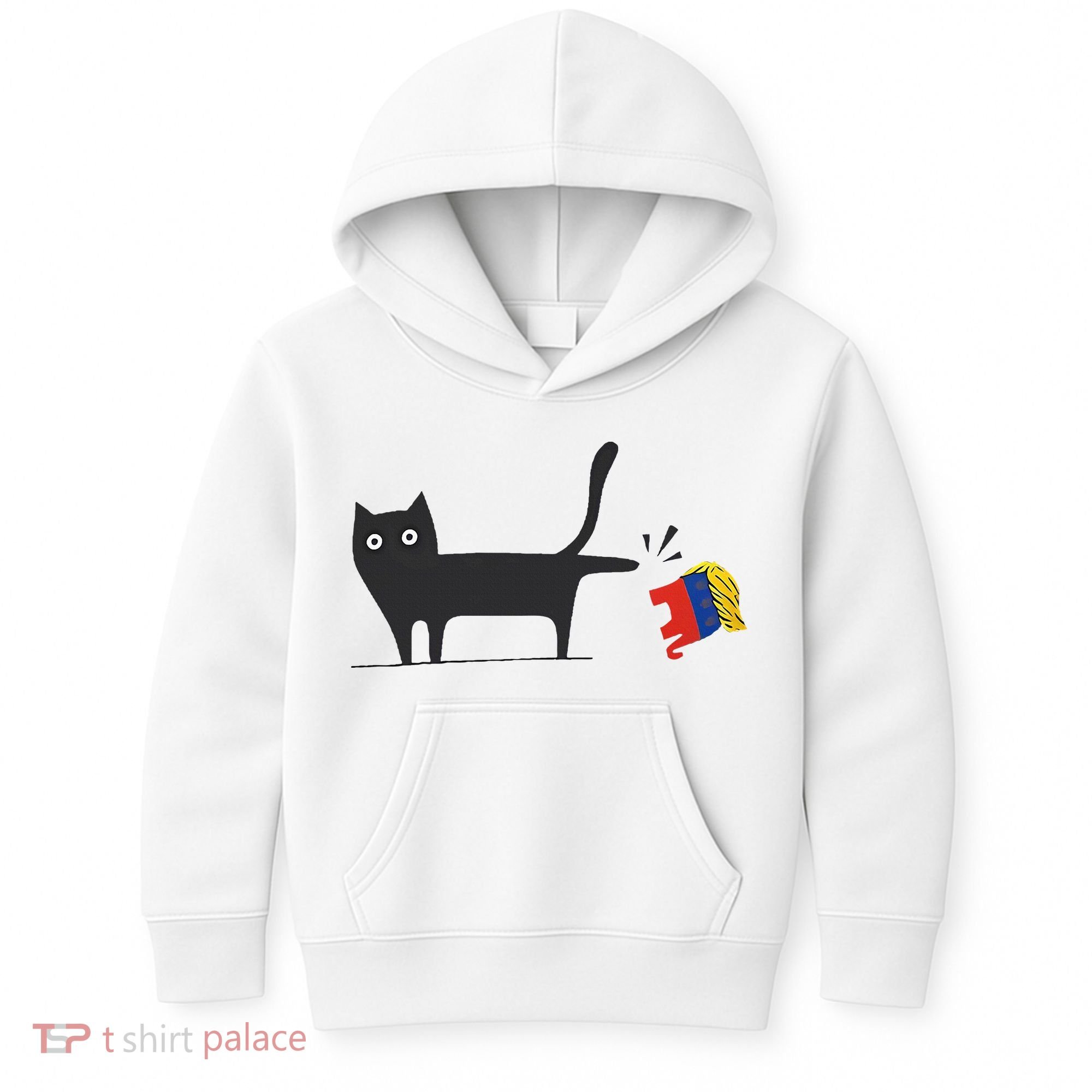 Kamala Harris 2024 Victory Black Cat Vs Gop Elephant Kids Hoodie