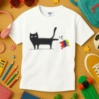 Kamala Harris 2024 Victory Black Cat Vs Gop Elephant Kids T-Shirt thumb 3