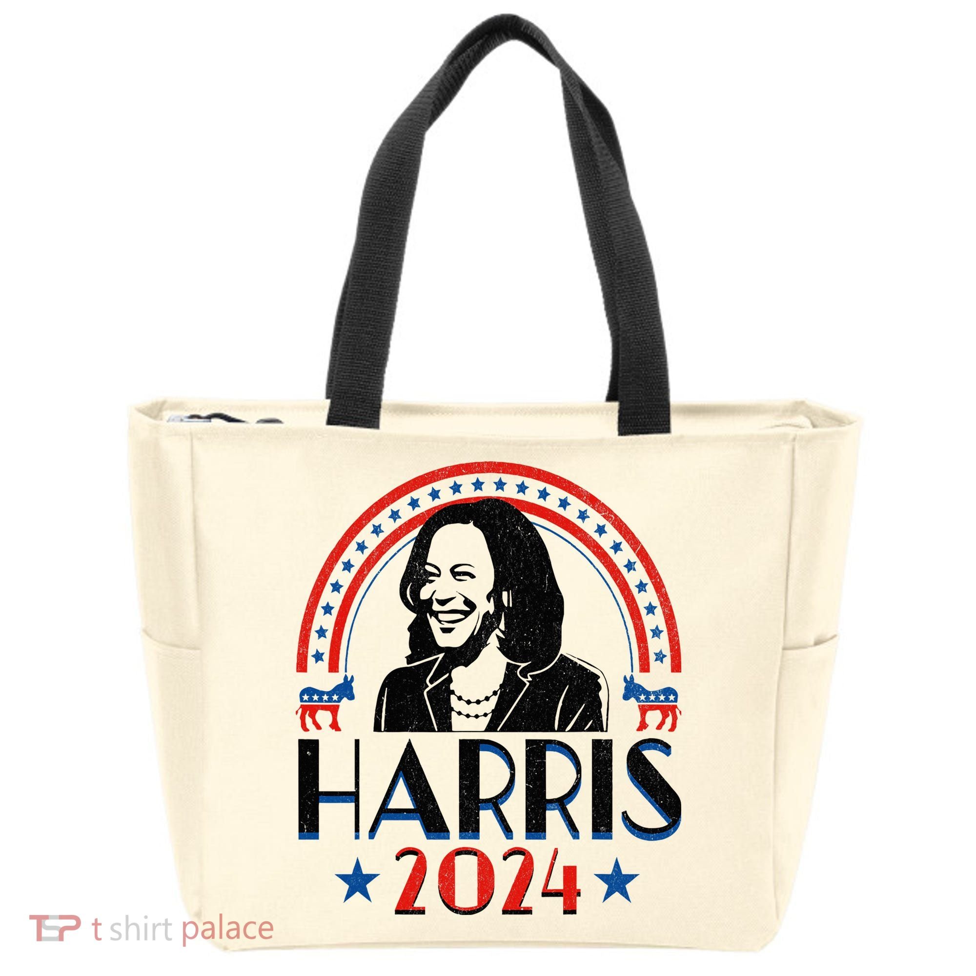 Kamala Harris 2024 Madam President Retro Vote Democrat Tote Bag