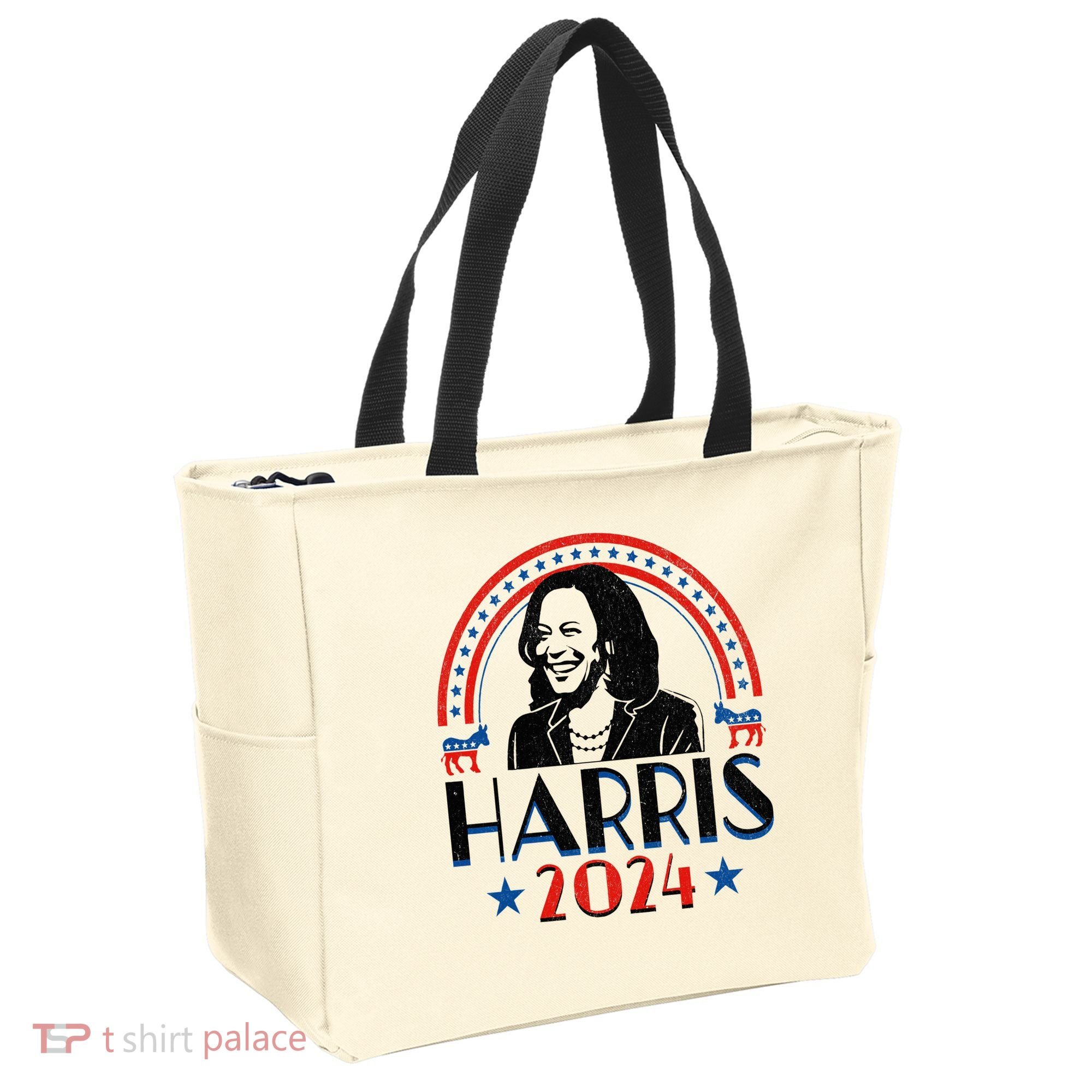 Kamala Harris 2024 Madam President Retro Vote Democrat Tote Bag