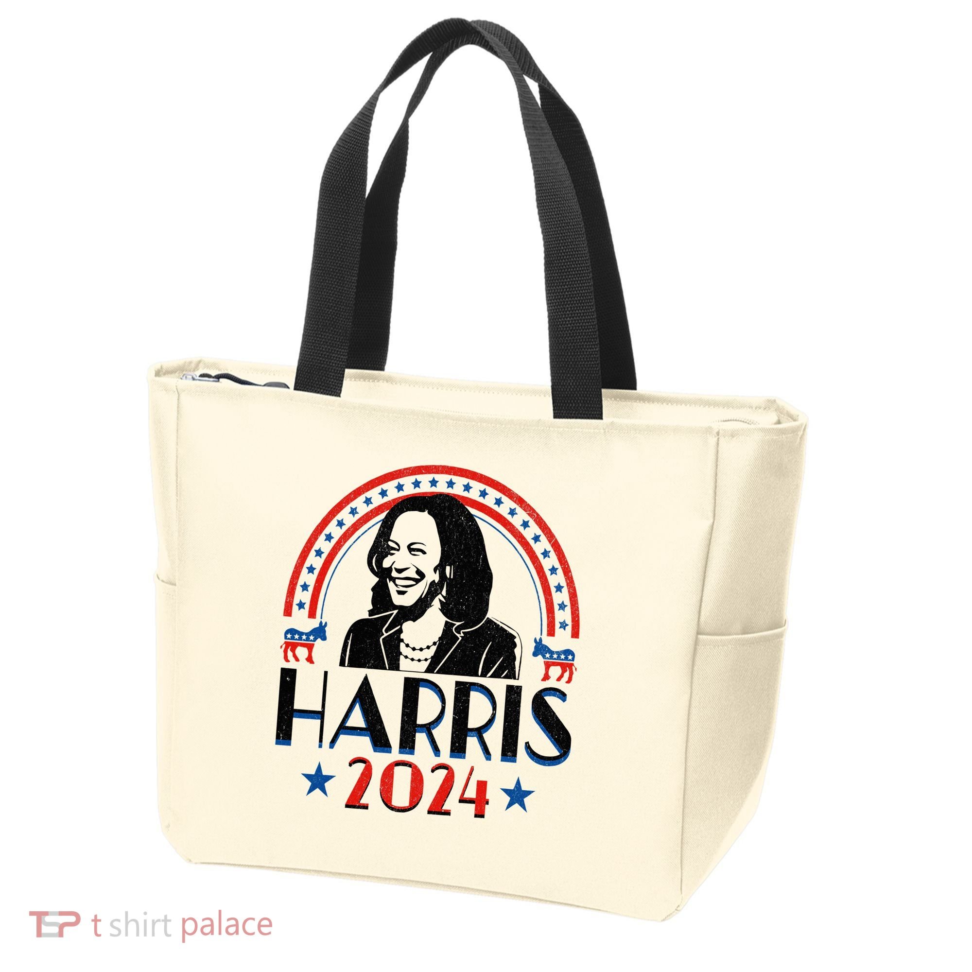 Kamala Harris 2024 Madam President Retro Vote Democrat Tote Bag