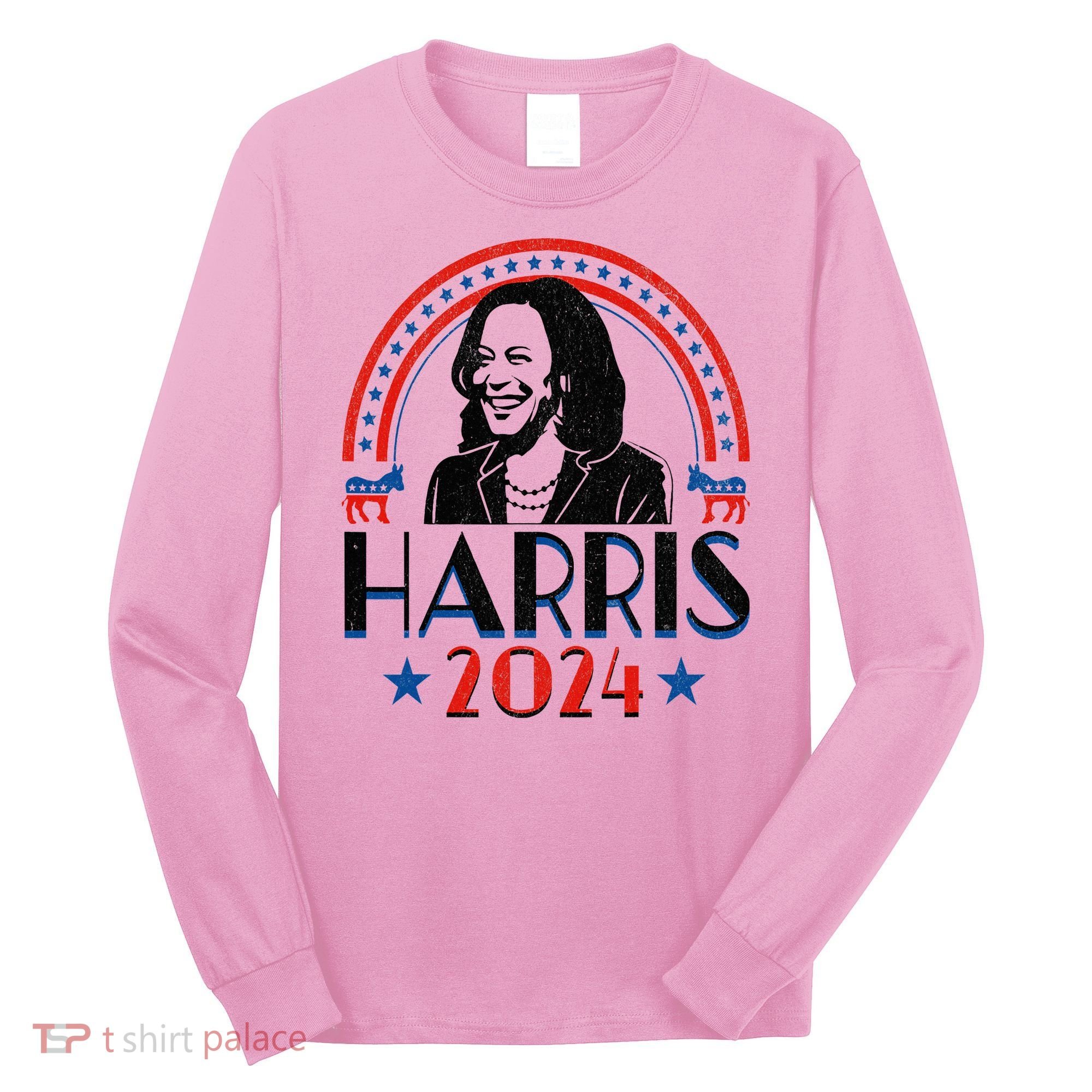 Kamala Harris 2024 Madam President Retro Vote Democrat Long Sleeve Shirt