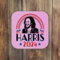 Kamala Harris 2024 Madam President Retro Vote Democrat Coaster thumb 0