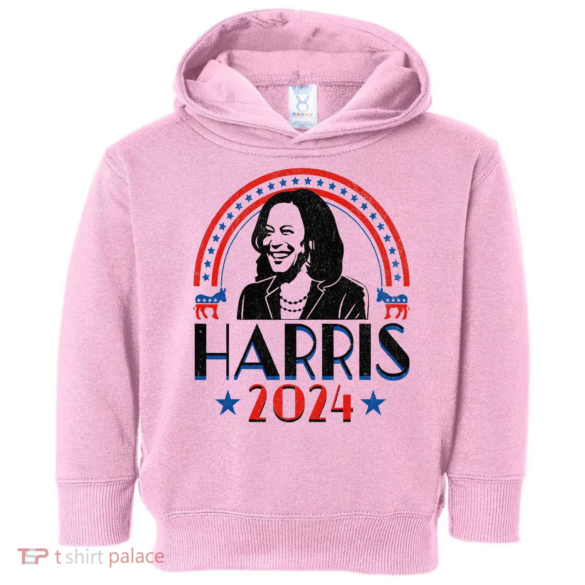 Kamala Harris 2024 Madam President Retro Vote Democrat Toddler Hoodie