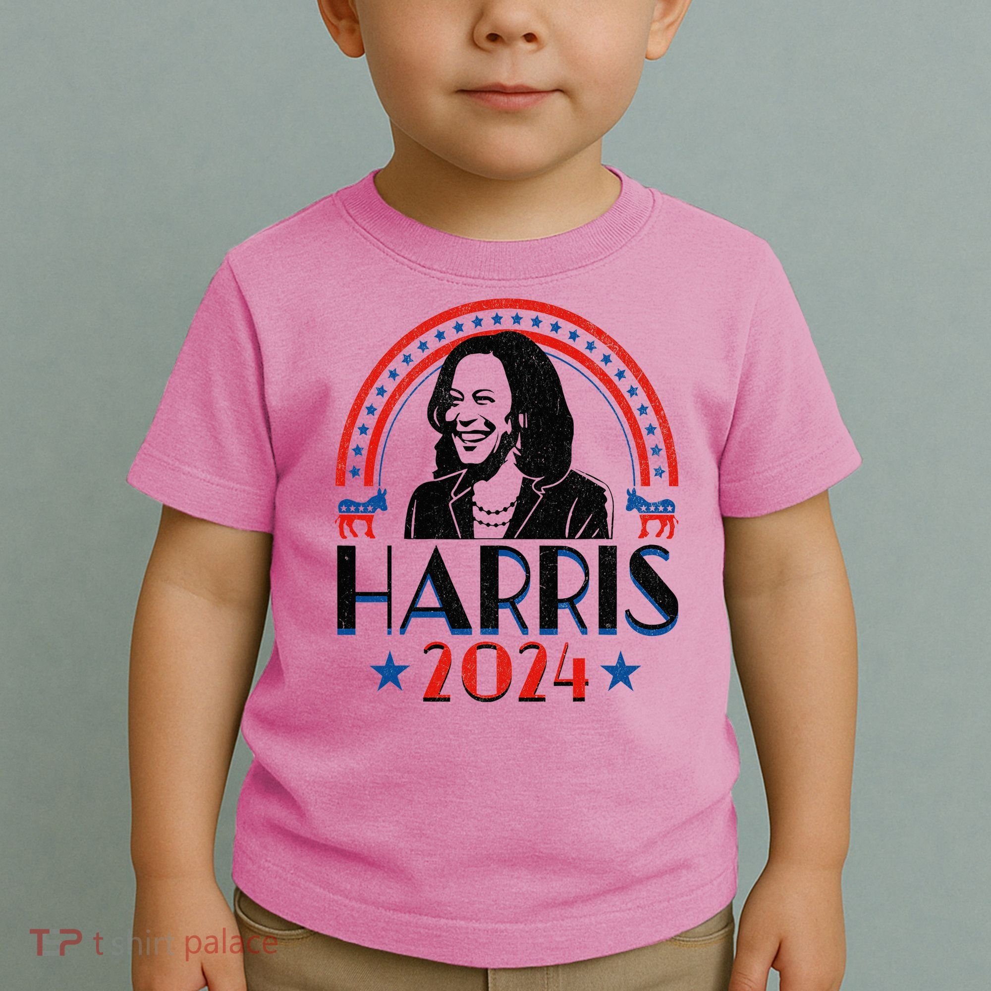 Kamala Harris 2024 Madam President Retro Vote Democrat Toddler T-Shirt