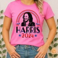 Kamala Harris 2024 Madam President Retro Vote Democrat Women's T-Shirt thumb 2