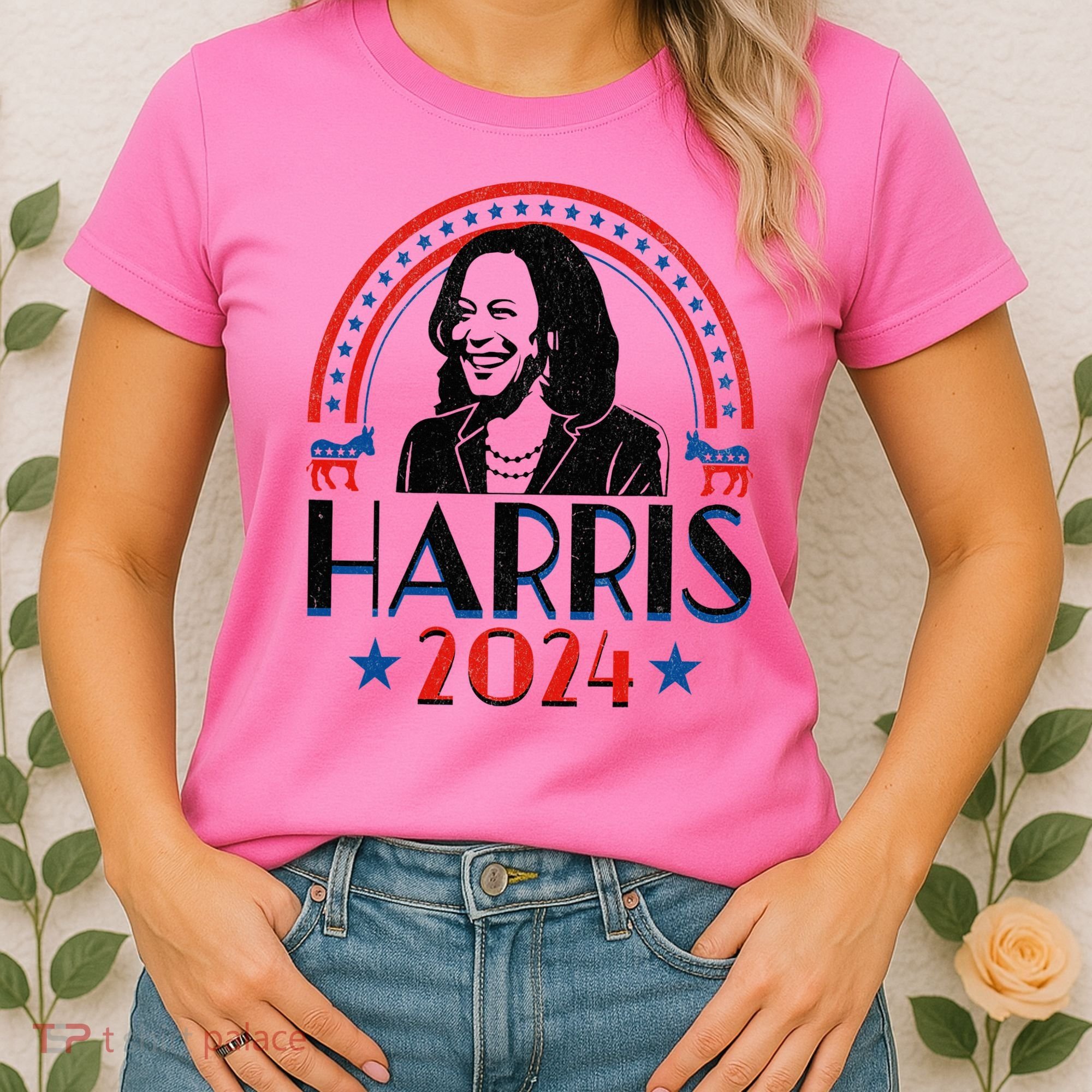 Kamala Harris 2024 Madam President Retro Vote Democrat Women's T-Shirt