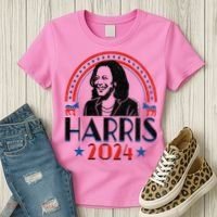 Kamala Harris 2024 Madam President Retro Vote Democrat Women's T-Shirt thumb 3