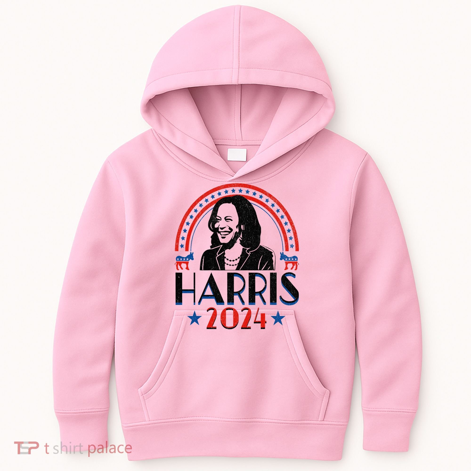 Kamala Harris 2024 Madam President Retro Vote Democrat Kids Hoodie