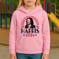 Kamala Harris 2024 Madam President Retro Vote Democrat Kids Hoodie thumb 3
