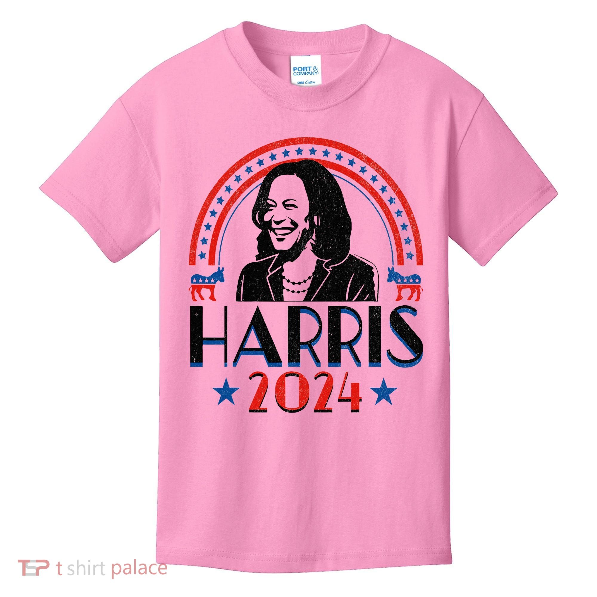 Kamala Harris 2024 Madam President Retro Vote Democrat Kids T-Shirt