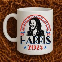 Kamala Harris 2024 Madam President Retro Vote Democrat Coffee Mug thumb 2