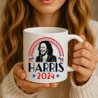 Kamala Harris 2024 Madam President Retro Vote Democrat Coffee Mug thumb 3