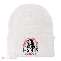 Kamala Harris 2024 Madam President Retro Vote Democrat Beanie thumb 0
