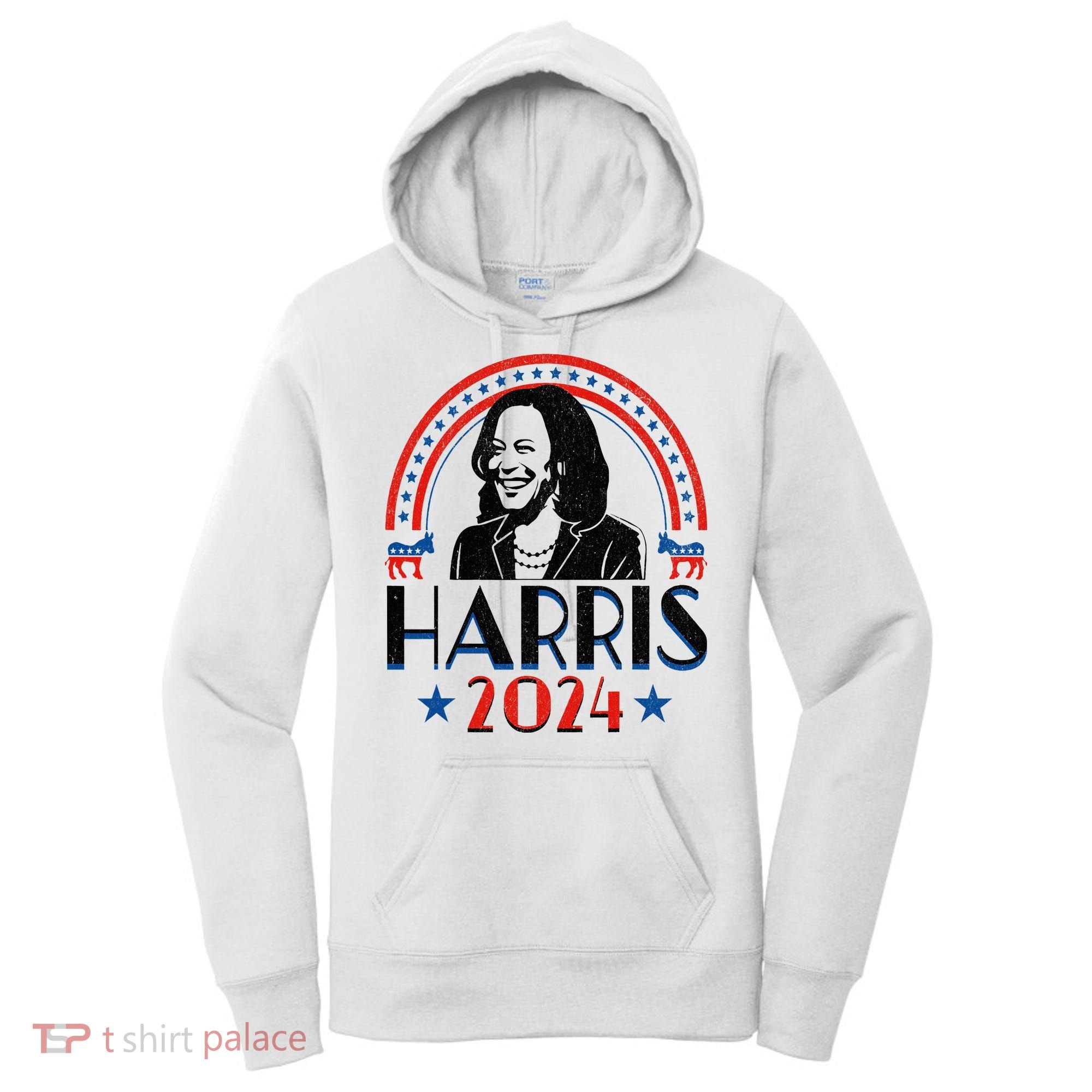 Kamala Harris 2024 Madam President Retro Vote Democrat Women's Hoodie