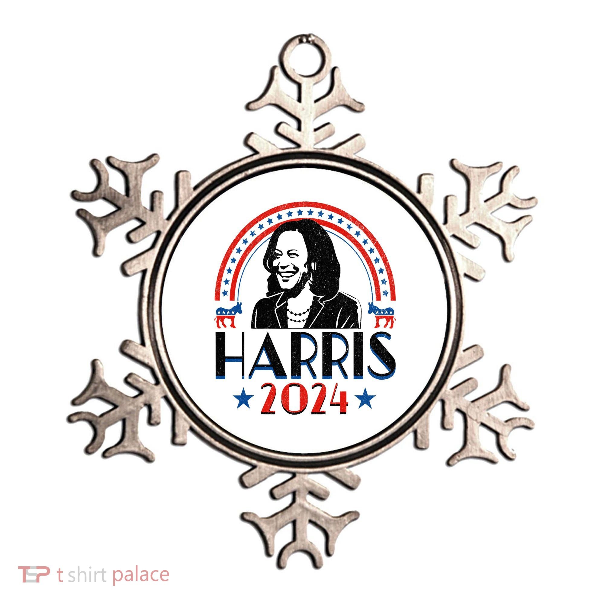 Kamala Harris 2024 Madam President Retro Vote Democrat Ornament