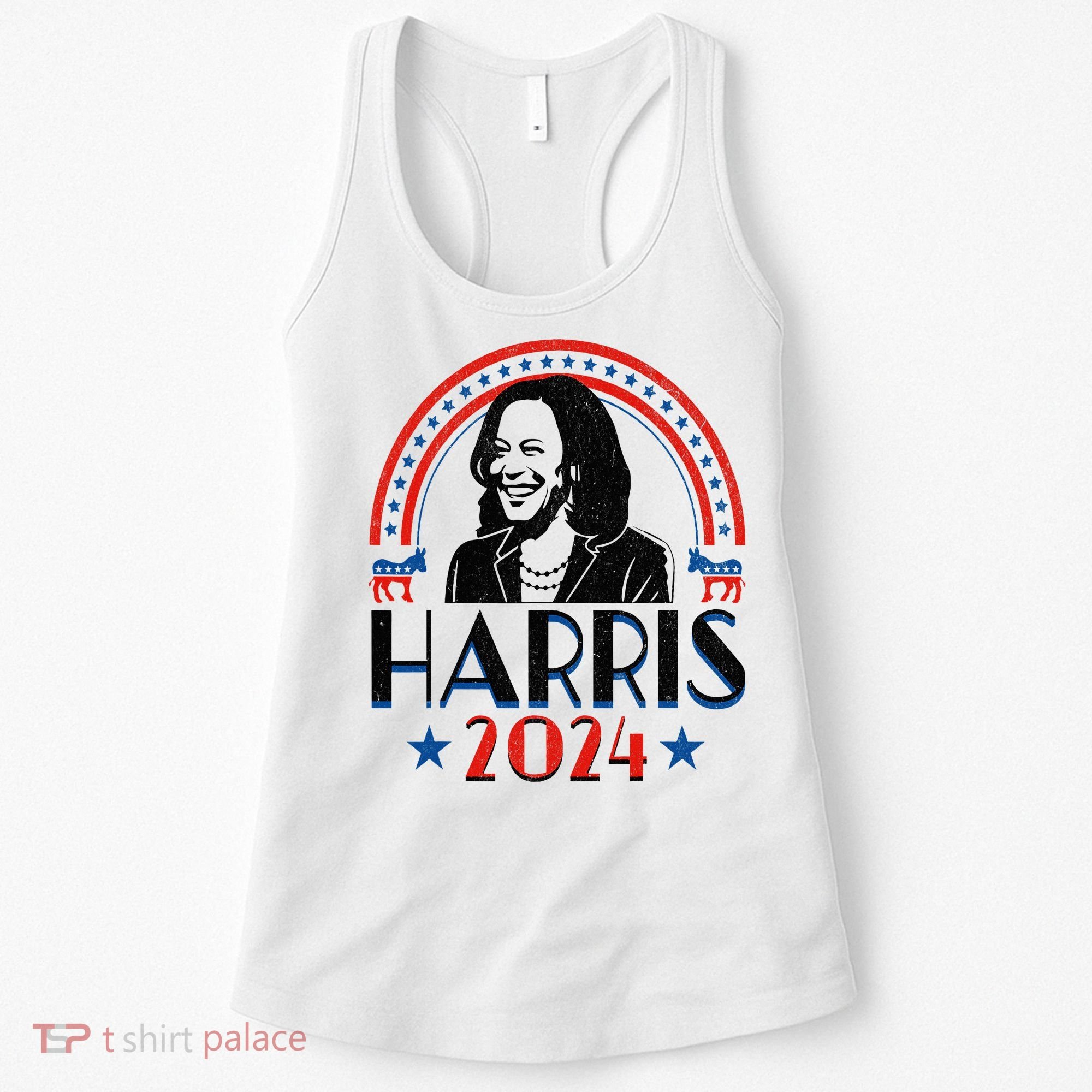 Kamala Harris 2024 Madam President Retro Vote Democrat Women's Tank Top