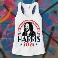 Kamala Harris 2024 Madam President Retro Vote Democrat Women's Tank Top thumb 3