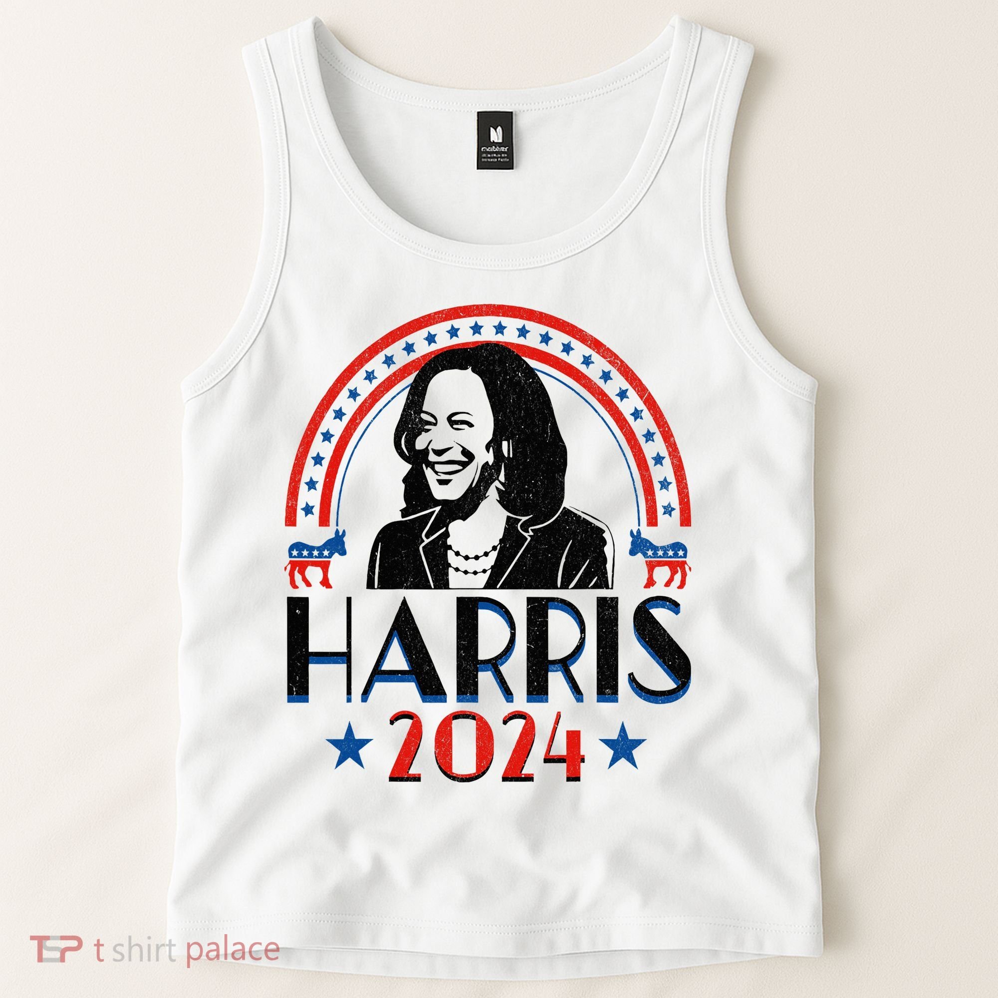 Kamala Harris 2024 Madam President Retro Vote Democrat Tank Top