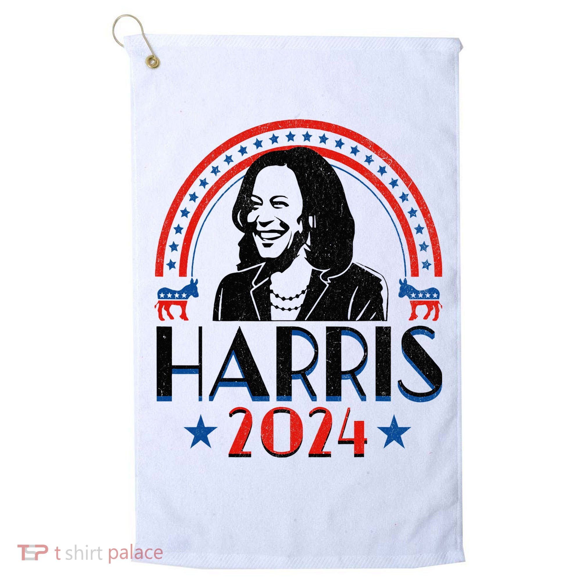Kamala Harris 2024 Madam President Retro Vote Democrat Golf Towel