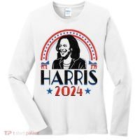 Kamala Harris 2024 Madam President Retro Vote Democrat Women's Long Sleeve Shirt thumb 0