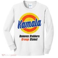 Kamala Harris 2024 Removes Stubborn Stains Funny Kids Long Sleeve Shirt thumb 0