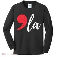 Kamala Harris 2024 President Comma La Funny Kids Long Sleeve Shirt thumb 0