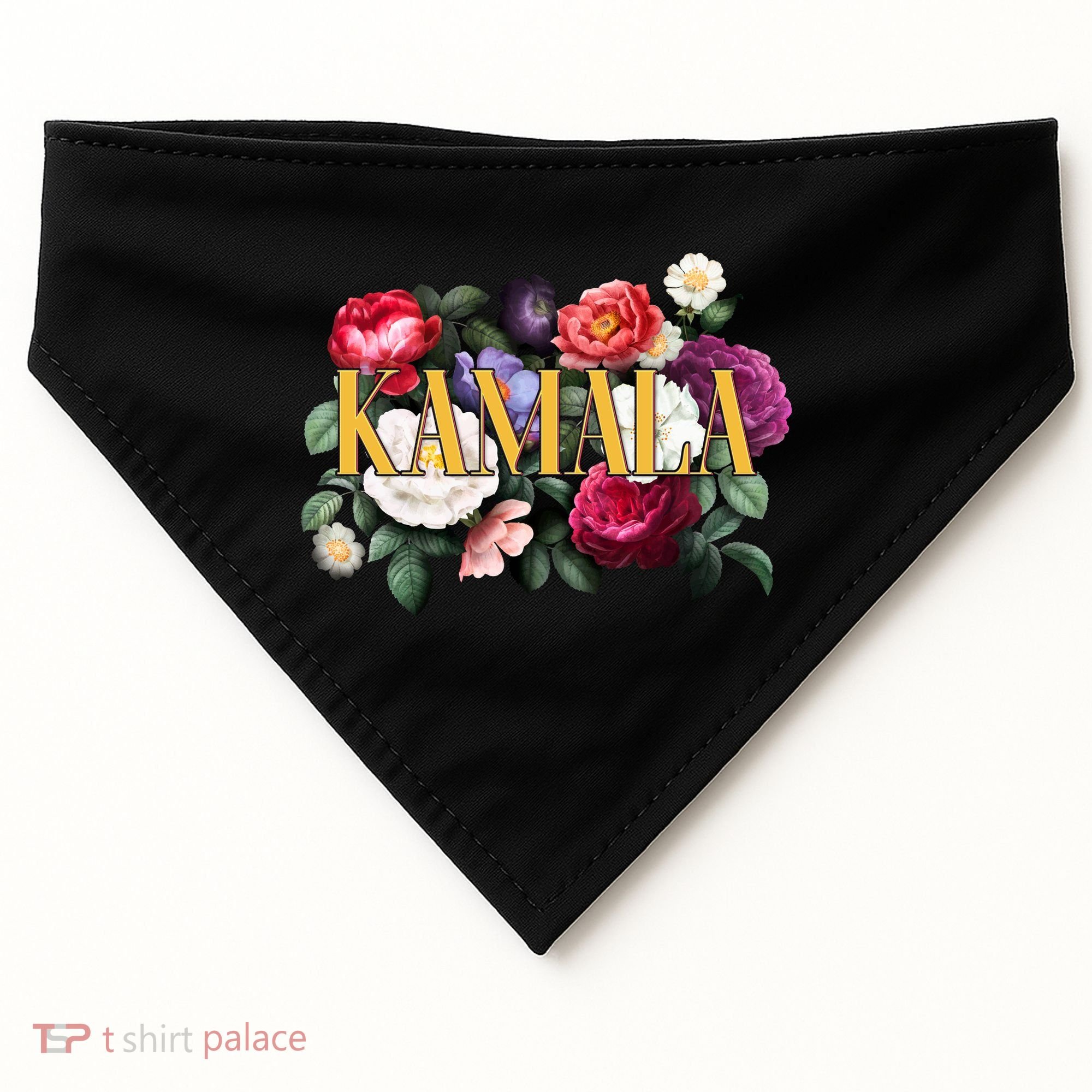 Kamala Harris 2024 Cute Beautiful Floral Flowers USA-Made Doggie Bandana