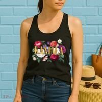 Kamala Harris 2024 Cute Beautiful Floral Flowers Women's Tank Top thumb 2