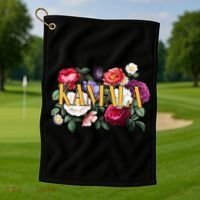 Kamala Harris 2024 Cute Beautiful Floral Flowers Golf Towel thumb 1