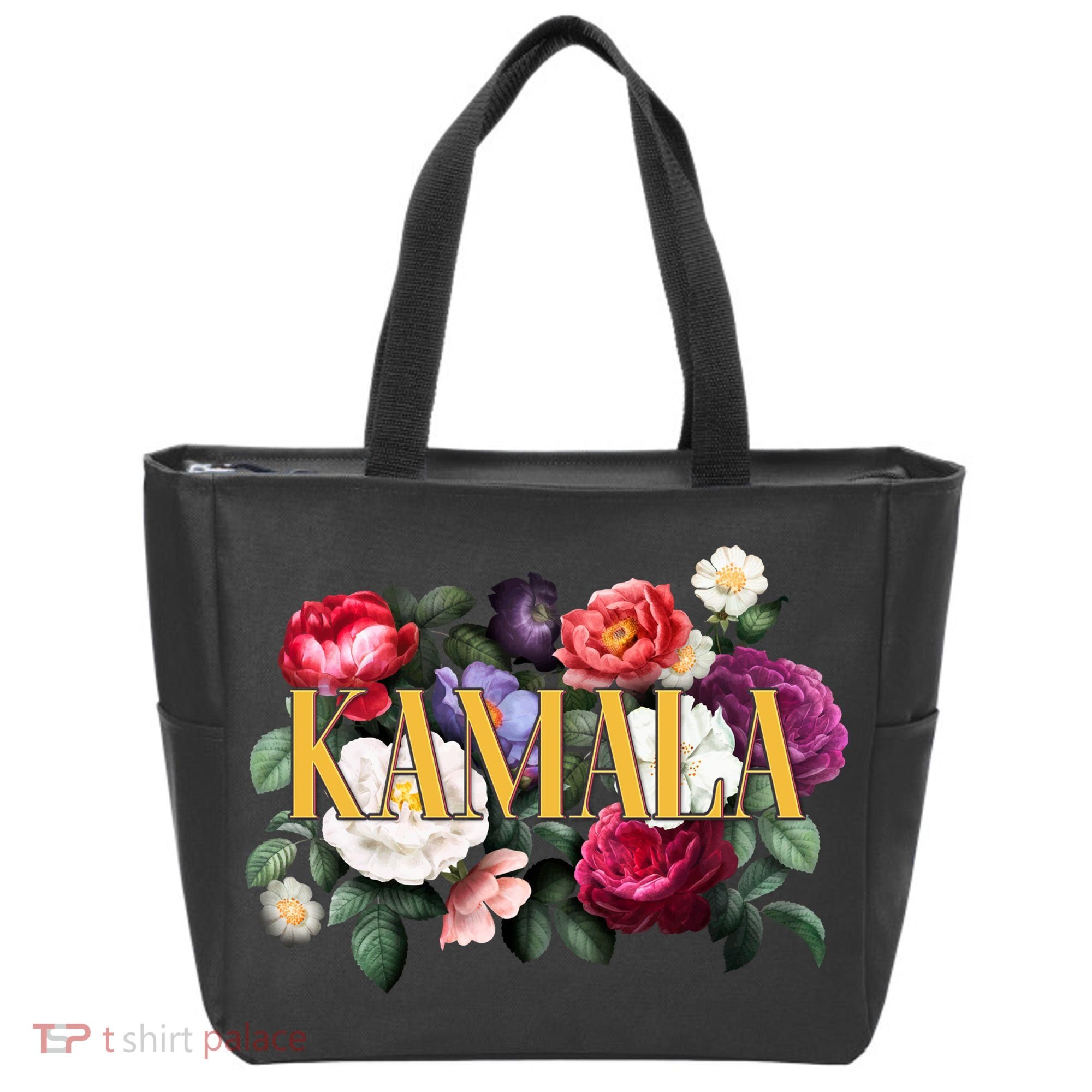 Kamala Harris 2024 Cute Beautiful Floral Flowers Tote Bag