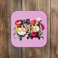Kamala Harris 2024 Cute Beautiful Floral Flowers Coaster thumb 0