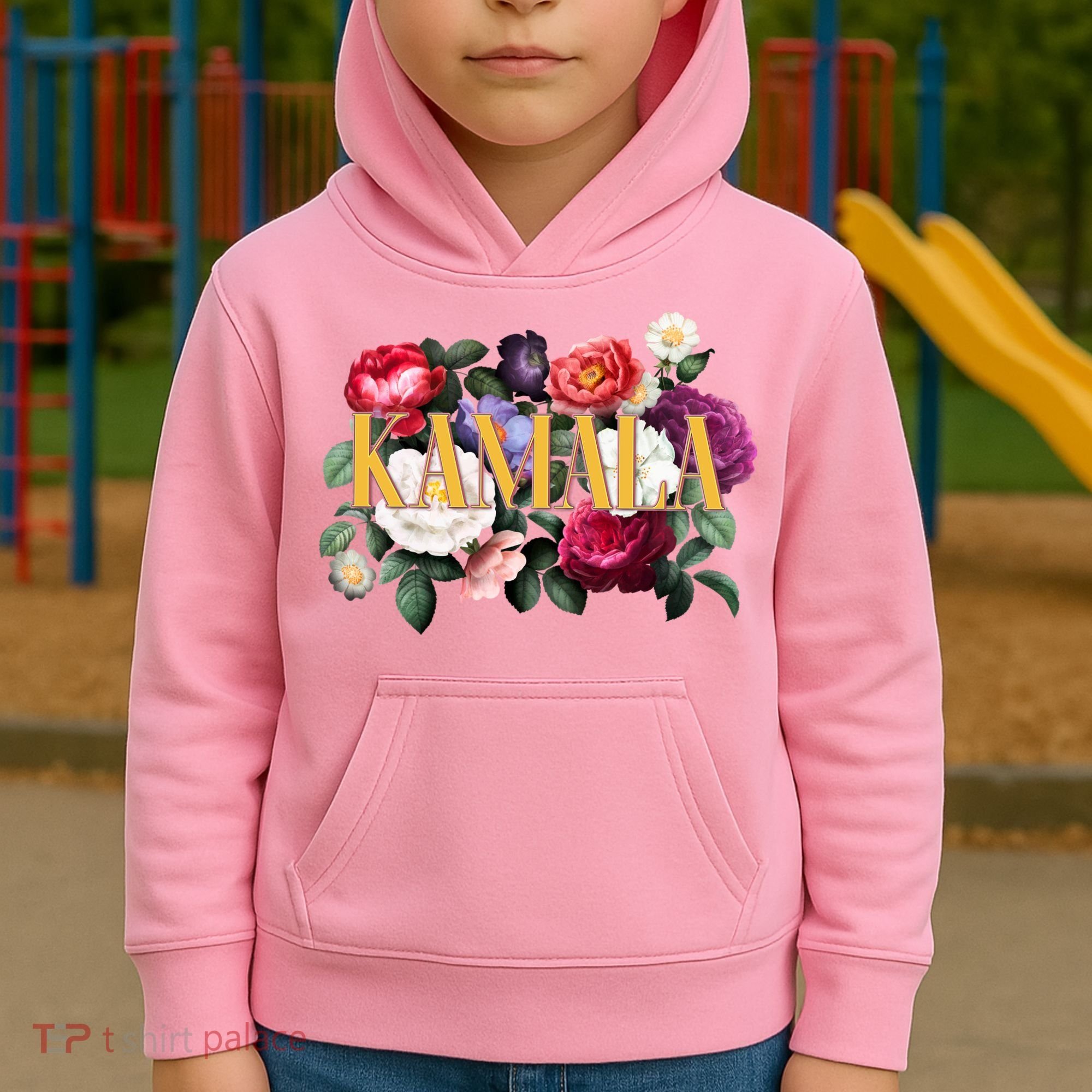 Kamala Harris 2024 Cute Beautiful Floral Flowers Kids Hoodie