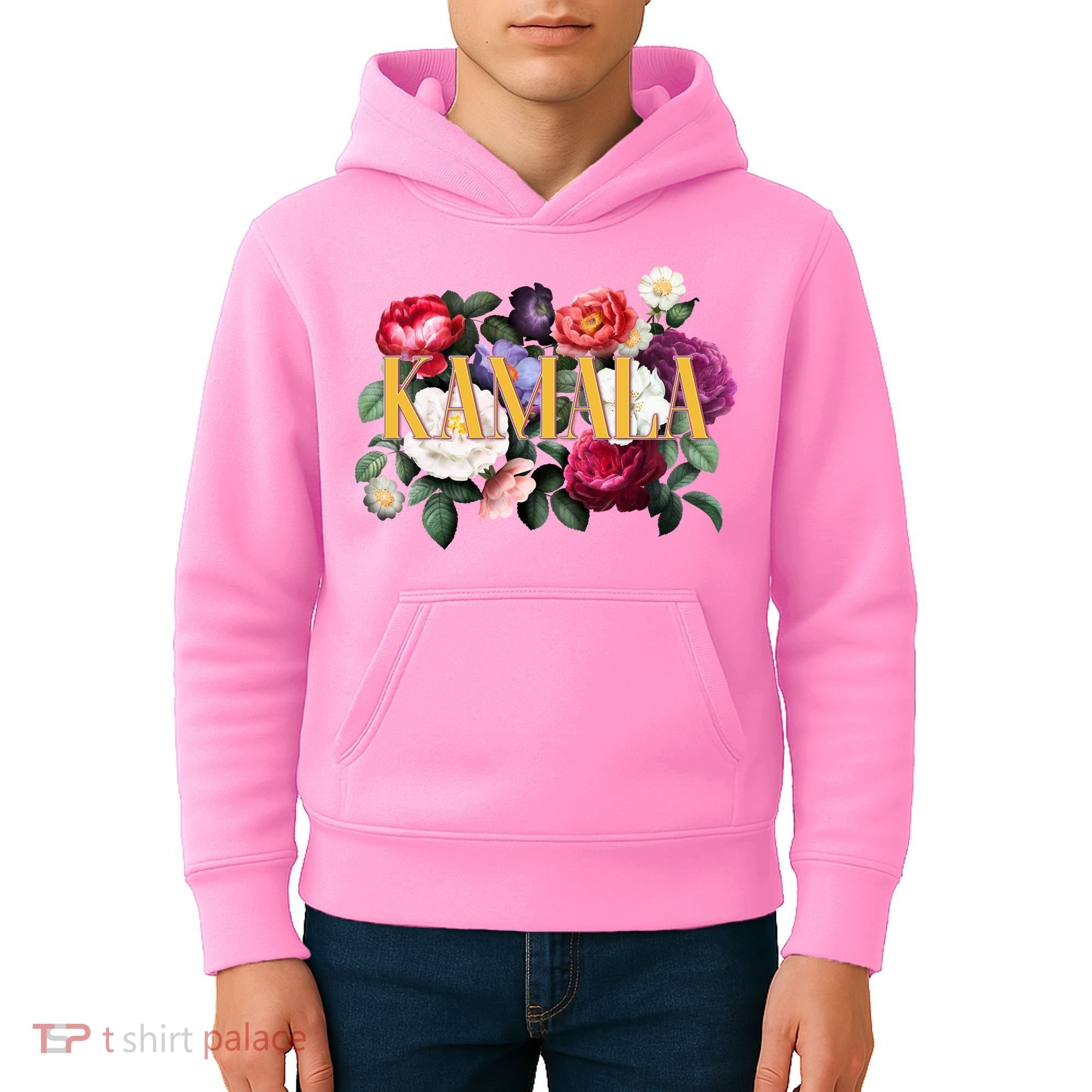 Kamala Harris 2024 Cute Beautiful Floral Flowers Kids Hoodie