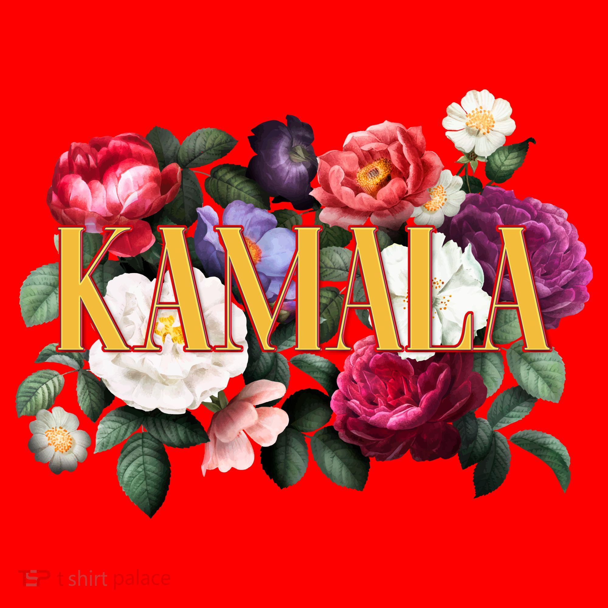 Kamala Harris 2024 Cute Beautiful Floral Flowers Santa Hat