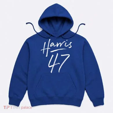 Kamala Harris 47 Feminine Script Hoodie