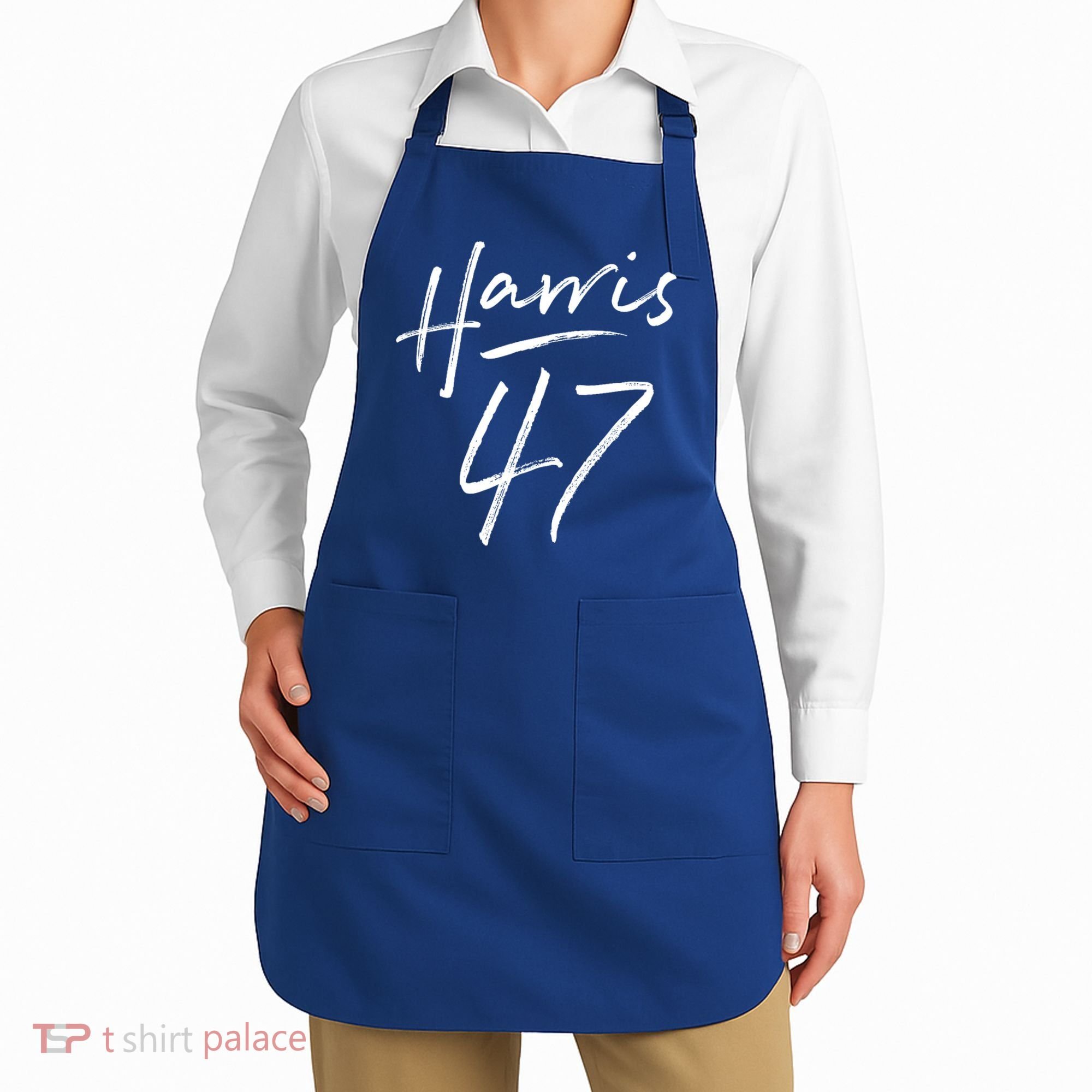 Kamala Harris 47 Feminine Script Apron