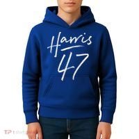 Kamala Harris 47 Feminine Script Kids Hoodie thumb 4