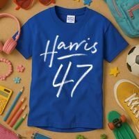 Kamala Harris 47 Feminine Script Kids T-Shirt thumb 3